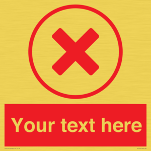 Custom red background, red cross in circle sign